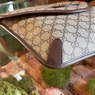 GUCCI Neo Vintage Medium GG Supreme Monogram Web Flap Crossbody