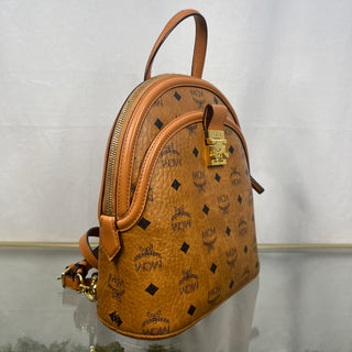 MCM Visetos Small Cognac Anna Backpack