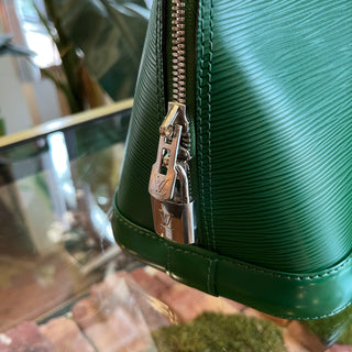 LOUIS VUITTON Alma PM Green Epi Leather Top Handle Bag