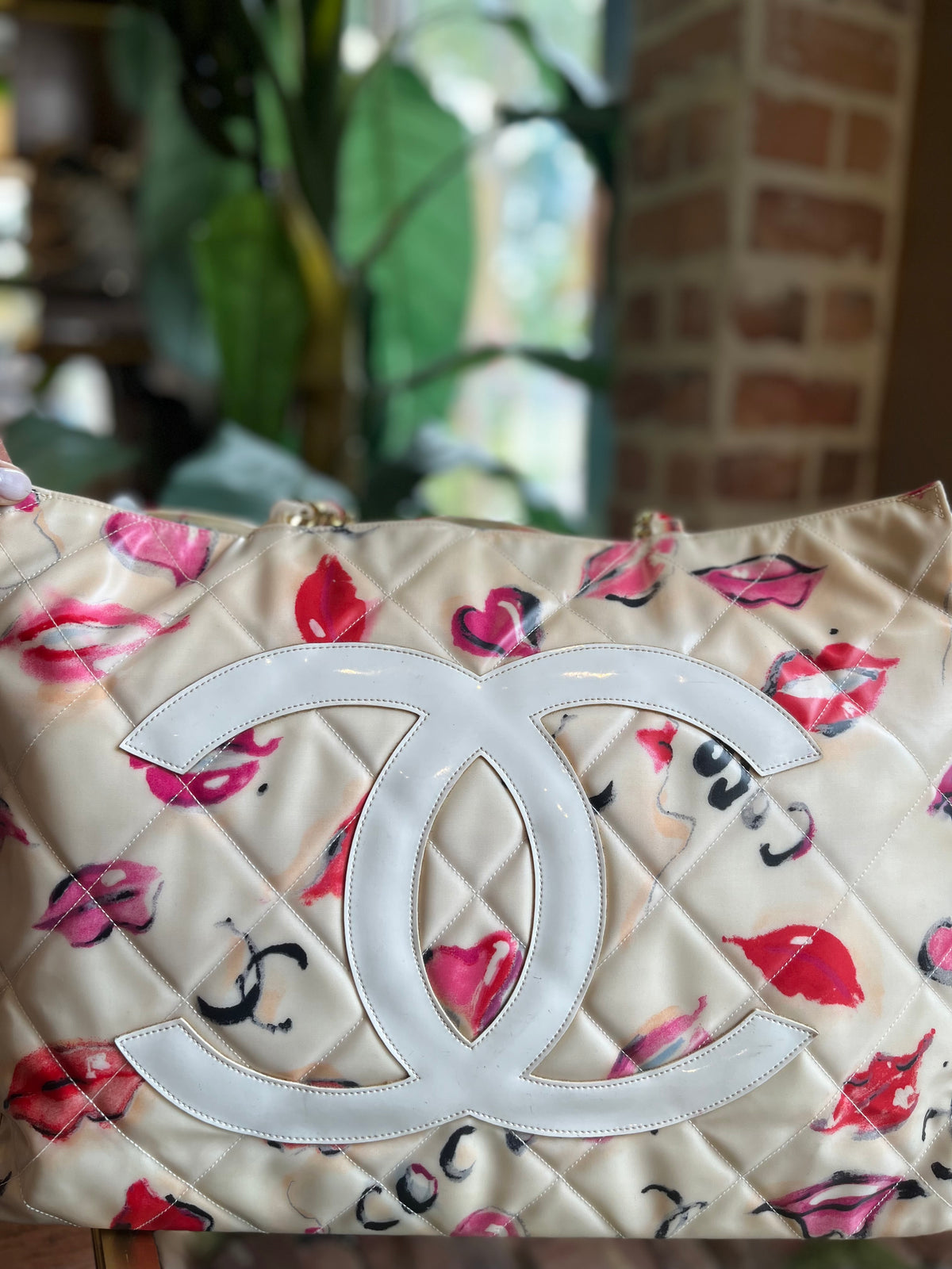 CHANEL Coco Lips and Heart Vinyl Tote