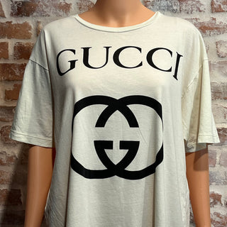 GUCCI 2023 White Interlocking G Logo T-Shirt SZS