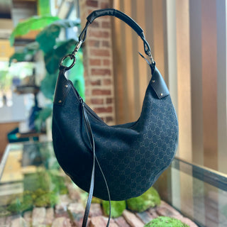 GUCCI Brown GG Monogram Canvas Hobo Bag