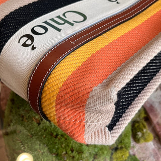 CHLOE Medium Woody Multicolor Canvas Tote