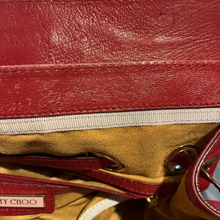 JIMMY CHOO Red Leather Rosalie Satchel