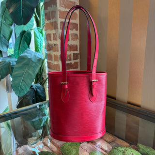 LOUIS VUITTON Vintage Red Epi Leather Bucket Bag