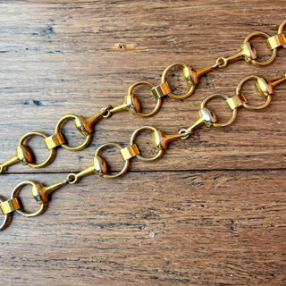 GUCCI Vintage Gold Horsebit Chain Belt