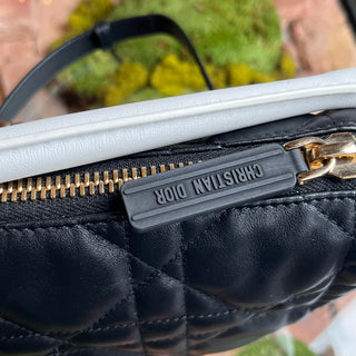 CHRISTIAN DIOR Dior Vibe Small Black Lambskin Cannage Shoulder Bag