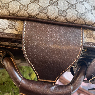 GUCCI Beige GG Supreme Canvas Vintage Suitcase