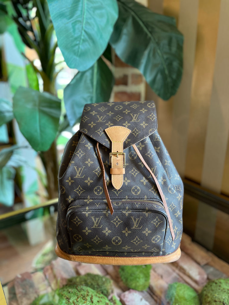 Louis+Vuitton+Montsouris+Backpack+MM+Brown+Canvas for sale online