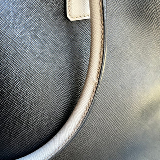 PRADA Convertible Bicolor Saffiano Leather Open Tote