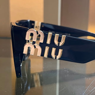 MIUMIU SMU 10W Black Acetate Square Sunglasses