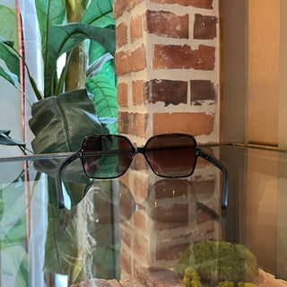 CHANEL 71334 Black Brown Tortoise Quilted Square Sunglasses