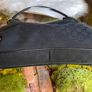 GUCCI Abbey D-Ring Black GG Canvas Tote