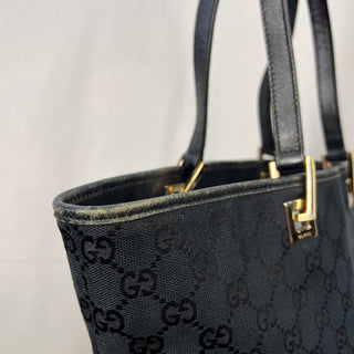 GUCCI Vintage GG Supreme Web Canvas Black Tote