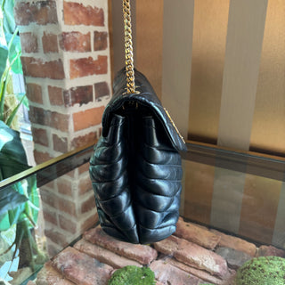 SAINT LAURENT Black Lou Lou Crossbody