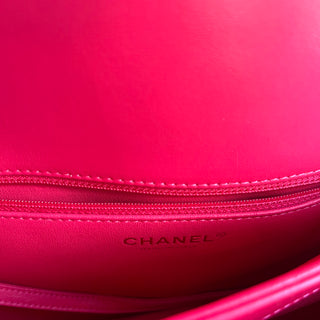 CHANEL Pink Quilted Lambskin Leather Medium Trendy CC Top Handle