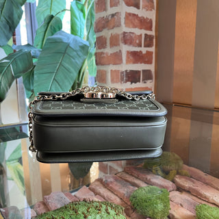 GUCCI Go Small Forest Green Canvas Shoulder Bag