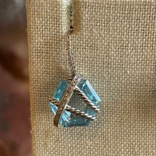 DAVID YURMAN Cable Wrap Blue Topaz Drop Earrings