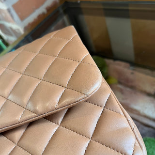 CHANEL Classic Jumbo Double Flap Camel Quilted Lambskin Shoulder Bag