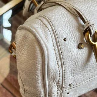 CHLOÉ Paddington White Calfskin Leather Satchel Bag