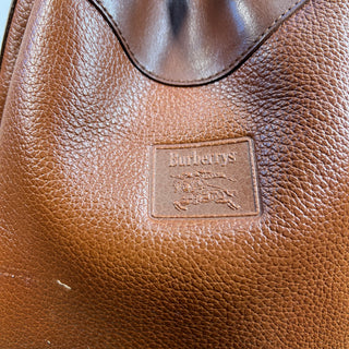 BURBERRYs Brown Grained Leather Vintage Drawstring Bucket Bag