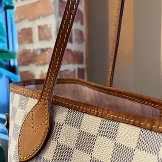 LOUIS VUITTON Neverfull MM Damier Azur Canvas Tote Bag
