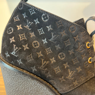 LOUIS VUITTON LV Monogram Suede Lace-Up Boots Size 6.5
