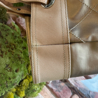 CHANEL Paris Biarritz Large Gold Metallic Coated Canvas Tote Bag ADI1184