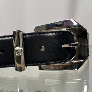 VERSACE Heritage Leather Black Belt 90/36