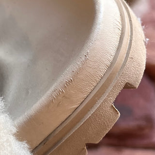 PRADA Beige Leather Shearling Slides SZ 37 (US 7)