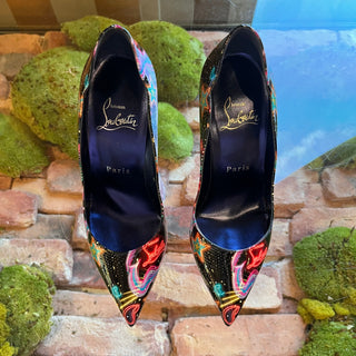 LOUBOUTIN Hot Chick Starlight Patent Leather Pumps SZ 35 (US 5)