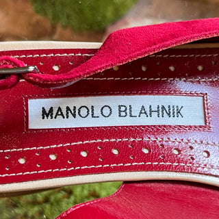 MANOLO Red Suede Heel SZ 38 (US 8)