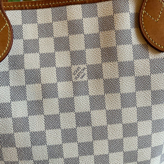 LOUIS VUITTON Neverfull MM Damier Azur Canvas Tote Bag