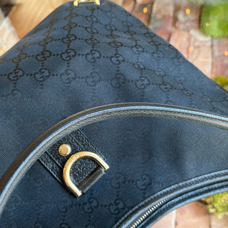 GUCCI Abbey D-Ring Black GG Canvas Tote