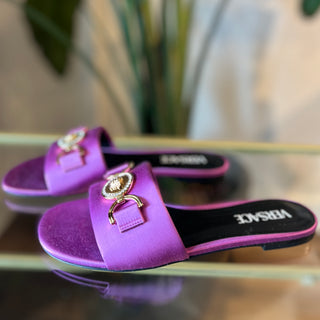 VERSACE Medusa '95 Satin Slides SZ 36