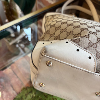 GUCCI Beige GG Canvas Tote Bag