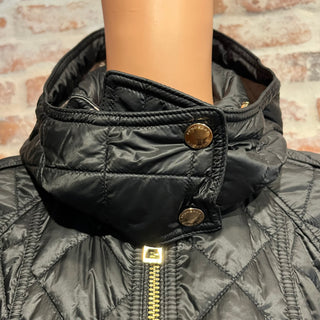 BURBERRY Black Polyester Quilted Hooded Jacket SZSM
