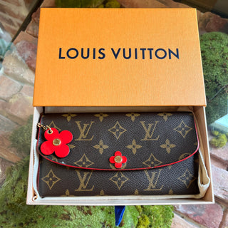 LOUIS VUITTON Coquelicot LV Monogram Canvas Emilie Wallet