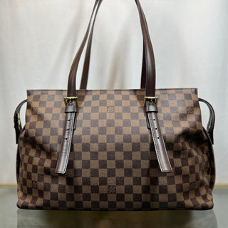 LOUIS VUITTON Chelsea Damier Ebene Canvas Tote Bag