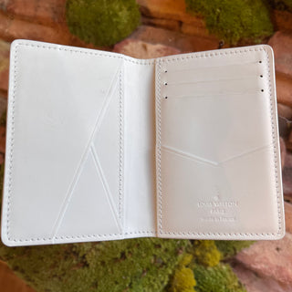 LOUIS VUITTON Monogram White Shadow Calfskin Leather Pocket Organizer