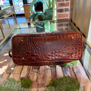 BRAHMIN Elisa Pecan Melbourne Croc-Embossed Shoulder Bag