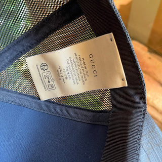 GUCCI Navy Blue GG Supreme Canvas Baseball Cap SZM