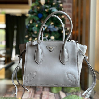 PRADA Sport Twin Pocket Grey City Calf Tote Bag