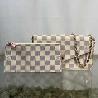 LOUIS VUITTON Felicie Pochette Damier Azur Rose Ballerine TS3791