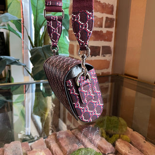 GUCCI Super Mini GG Shadow Monogram Red Shoulder Bag