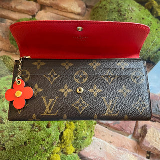 LOUIS VUITTON Coquelicot LV Monogram Canvas Emilie Wallet