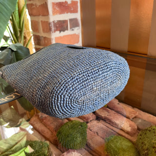 LOEWE Slit Mini Blue Raffia Tote Bag