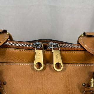 CHLOE Aurore Padlock Caramel Satchel