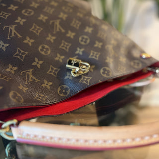 LOUIS VUITTON Gaia Cerise Monogram Canvas Hobo Bag