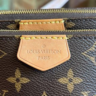 LOUIS VUITTON Multi Pochette Accessories Rose Clair Brown Monogram Coated Canvas Crossbody Bag